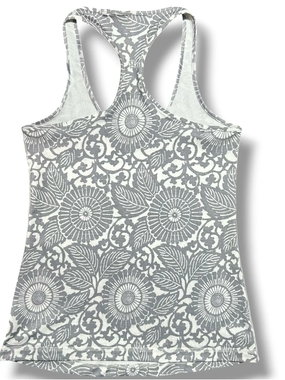 Lululemon Cool Racerback Beachy Floral White Fossil Size 8